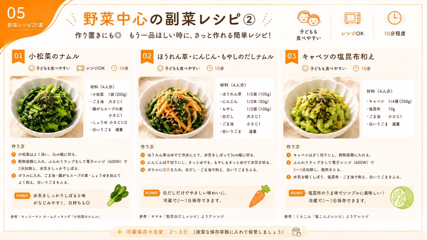 野菜中心の副菜レシピ2